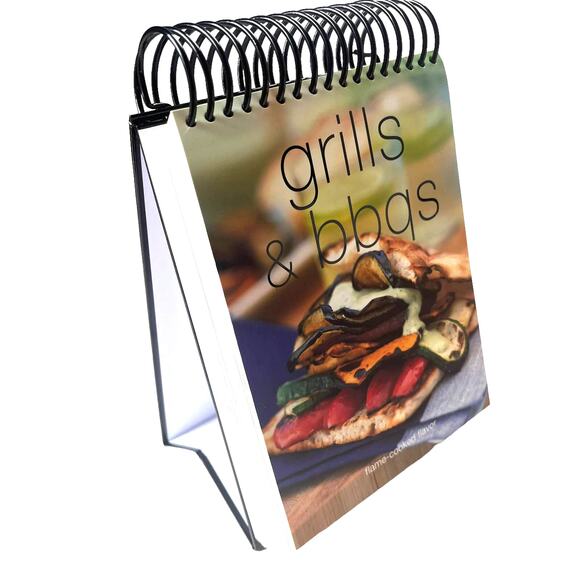 GRILLS & BBQS Flame-Cooked Flavor Top Spiral Cookbook Stand Bay Books Color - Picture 1 of 12